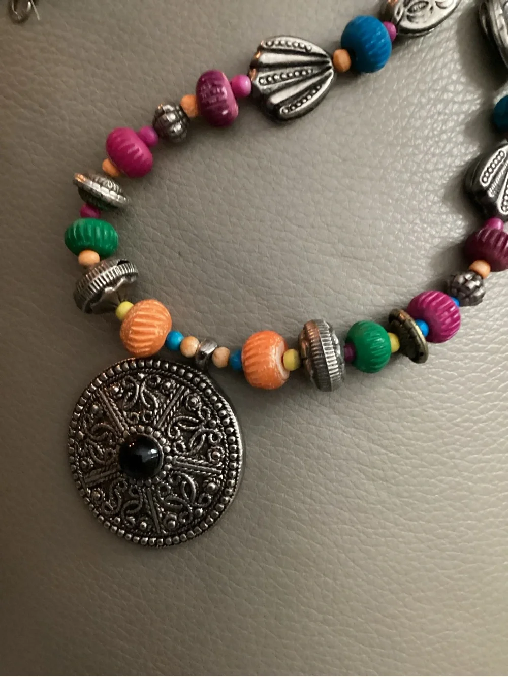 Handcrafted Multicolor Beaded Pendant Necklace - Boho Women